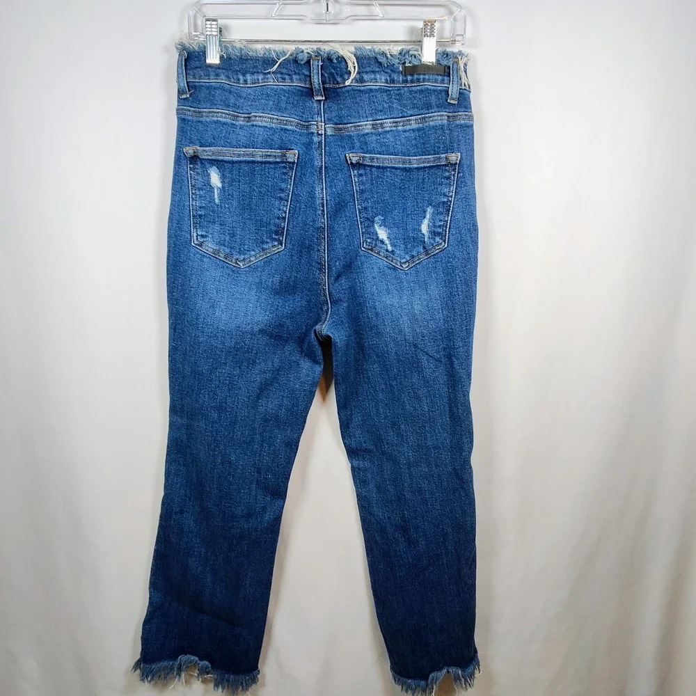 Risen Los Angeles Distressed Jeans Women's 13/31 Raw Waist Raw Hem